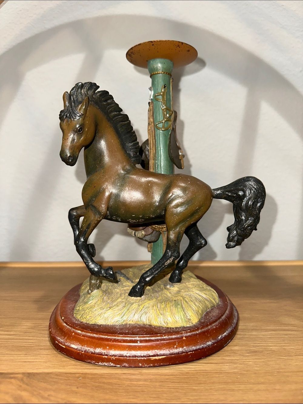 Vintage Noble Stallions Candlestick by Gianni Benvenuti Horse Western